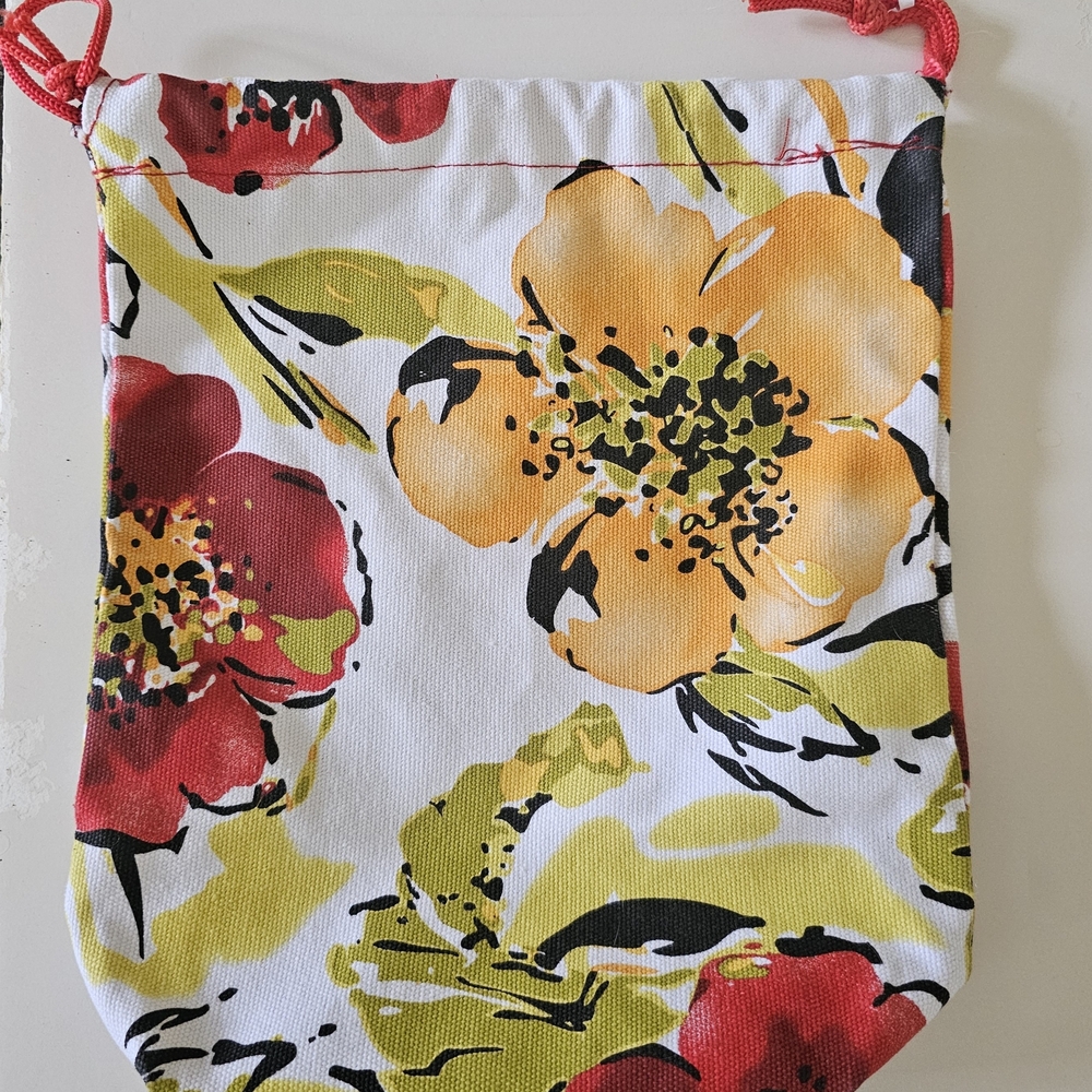St.John Floral Drawstring Bag